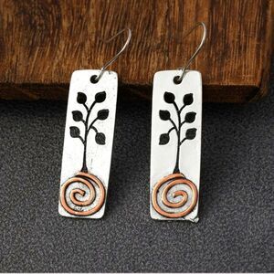 Tree stencil landscape nature inspired minimalist earrings
